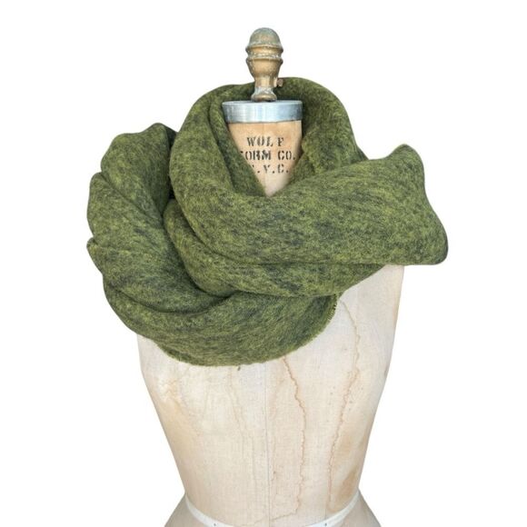 AllSaints Ombré Blanket Fringe Scarf Khaki Green OS - Picture 5 of 8